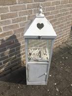Landelijke lantaarn/kaarshouder/windlicht kastje, Ophalen, Gebruikt, Wit, 75 cm of meer