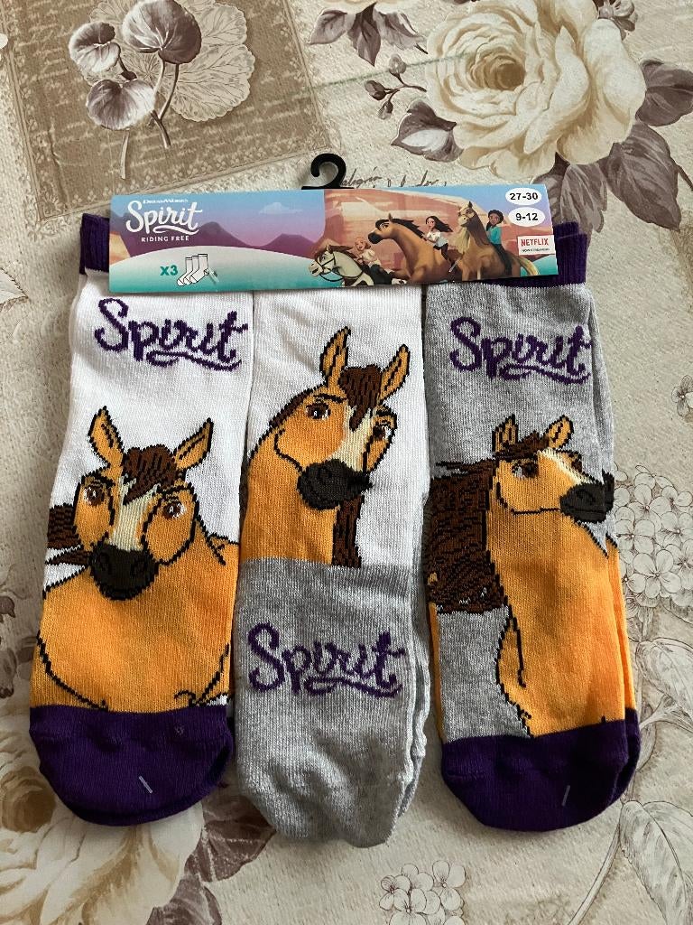 Nieuwe set van 3 paar sokken ' spirit ' - maat 27 / 30, Kinderen en Baby's, Kinderkleding | Schoenen en Sokken, Ophalen of Verzenden