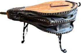 Ancien grand soufflet de forge transformer en table de salon, Enlèvement