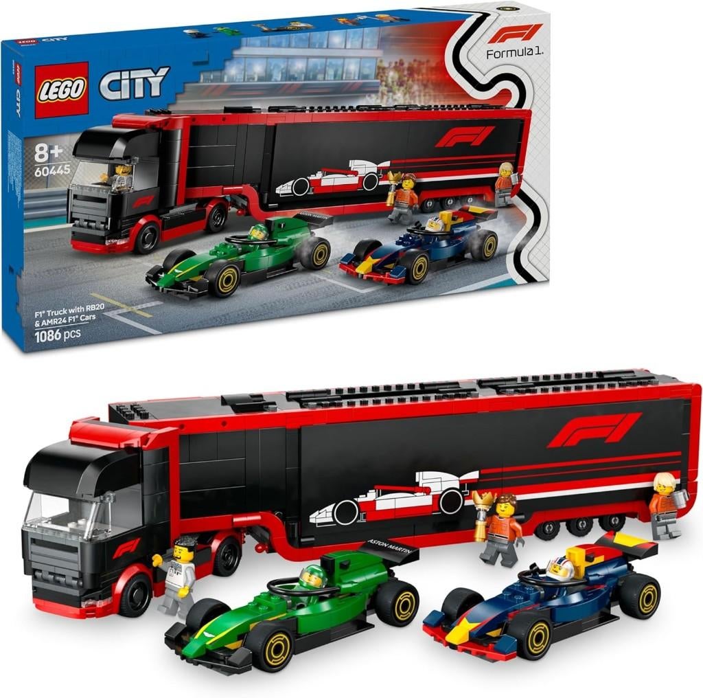 Neuf - Lego Camion de F1 avec voitures de F1 RB20 et AMR24, Neuf, City, Lego, Ensemble complet