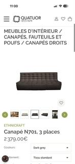 Canapé Ethnicraft N701 – 3 places + module 1 place, 75 à 100 cm, Designer : Jacques Deneef, Banc droit, Comme neuf