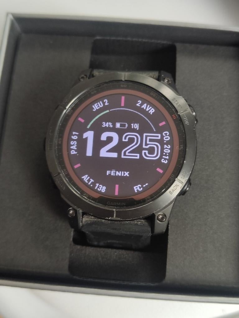 Garmin fenix 7 Sapphire solar titanium, Ophalen, GARMIN, Gebruikt, Zwart