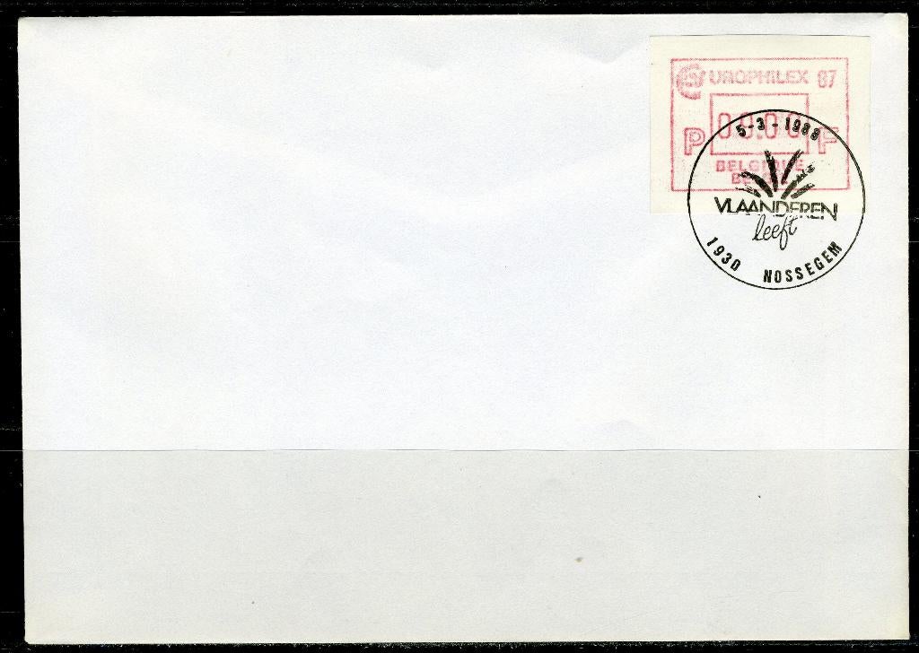 (B) ATM65 Envelop - Europhilex 9 BEF, Ophalen of Verzenden, Gestempeld, Met envelop