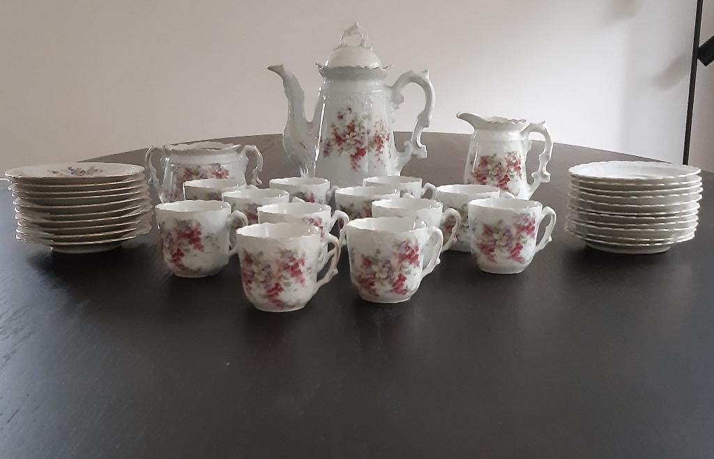36-delig vintage koffieservies (meer dan 100j oud), Antiek en Kunst, Antiek | Servies compleet, Ophalen