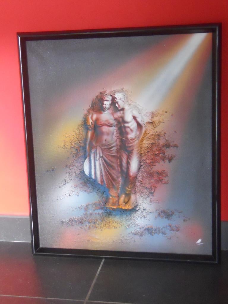 Verliefd koppel, Huis en Inrichting, Woonaccessoires | Schilderijen, Tekeningen en Foto's, Zo goed als nieuw, Overige typen, 50 tot 75 cm