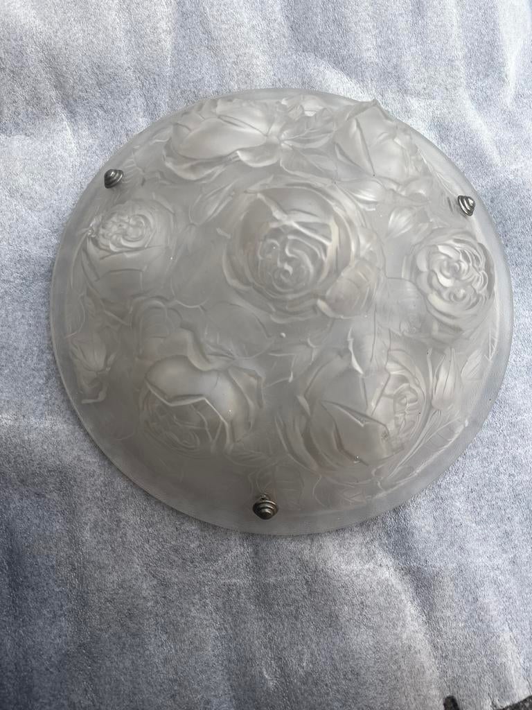 plafonnier en verre moulé vintage, Ophalen