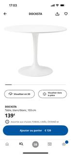 Table ronde Docksta blanche, Maison & Meubles, Enlèvement, Comme neuf, Rond, 50 à 100 cm