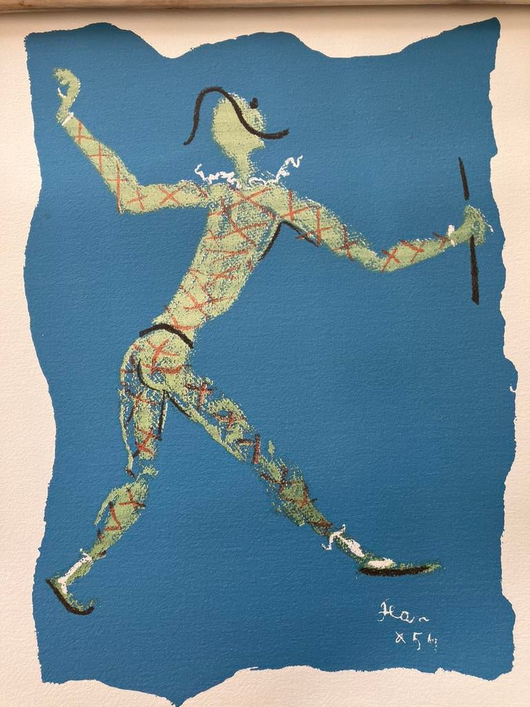 Jean Cocteau Les Arlequins 2 litho's Cobra beweging vintage, Antiquités & Art, Enlèvement