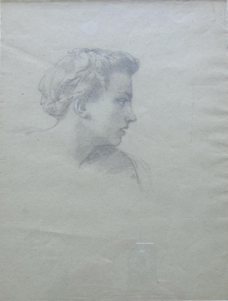 ONBEKEND / VROUWENHOOFD / ORIGINEEL WERK / 37x33cm / KADER, Enlèvement ou Envoi