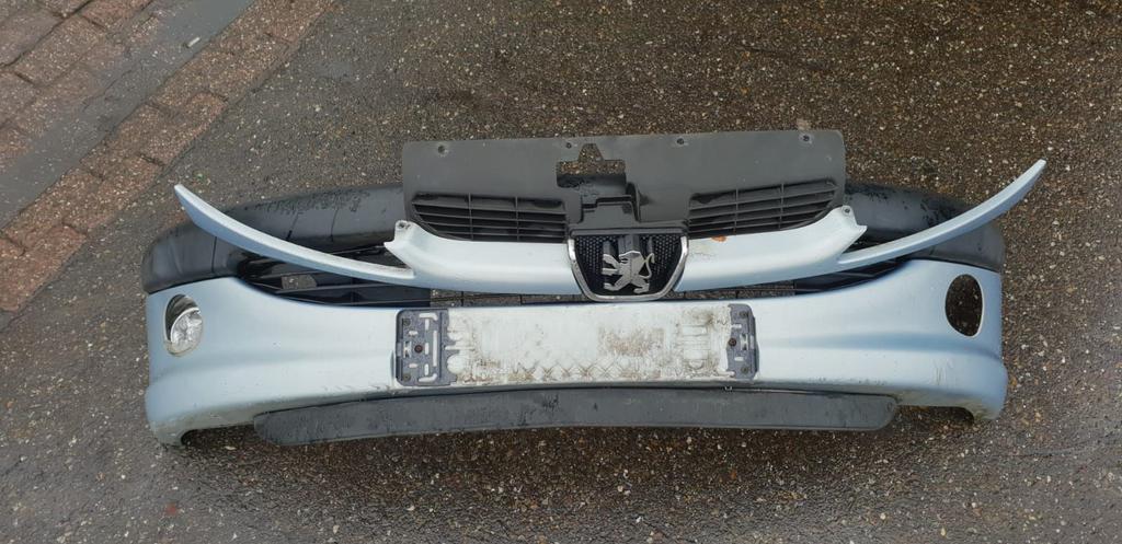 PEUGEOT 206 VOORBUMPER ICE BLAUW BJ 98 TOT 2006, Gebruikt, -, Voor, -