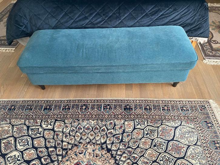 bank met opbergruimte, Huis en Inrichting, Zetels | Zetels, Gebruikt, Rechte bank, Tweepersoons, Minder dan 150 cm, Minder dan 75 cm