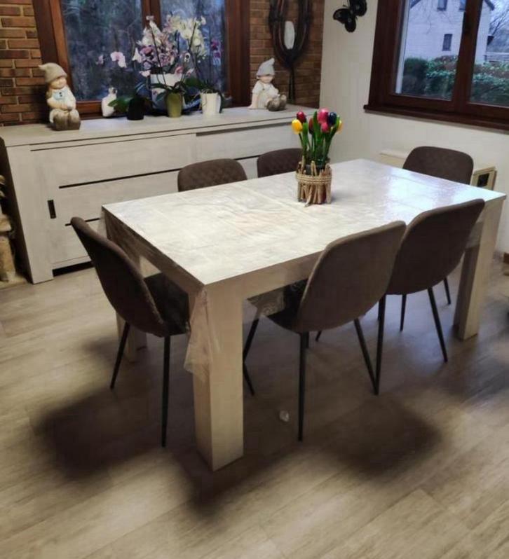 Volledige eetkamer, Huis en Inrichting, Complete eetkamers, Gebruikt, 4 tot 6 stoelen, Ophalen