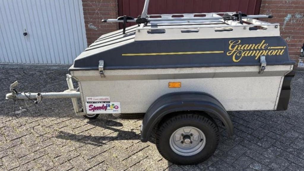 Aanhangwagen met deksel fietsendrager en bagagerek !!, Ophalen, Zo goed als nieuw