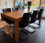 Eikenhouten tafel + stoelen, Ophalen, Zo goed als nieuw