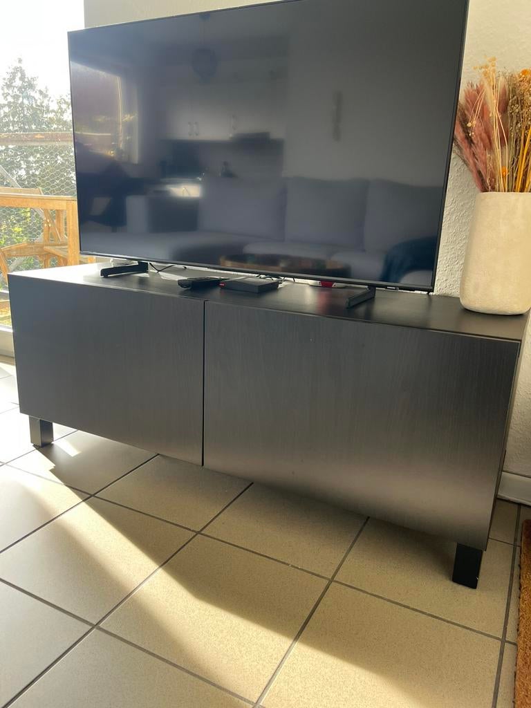 Meuble tv noir ikea besta, Ophalen of Verzenden, Zo goed als nieuw