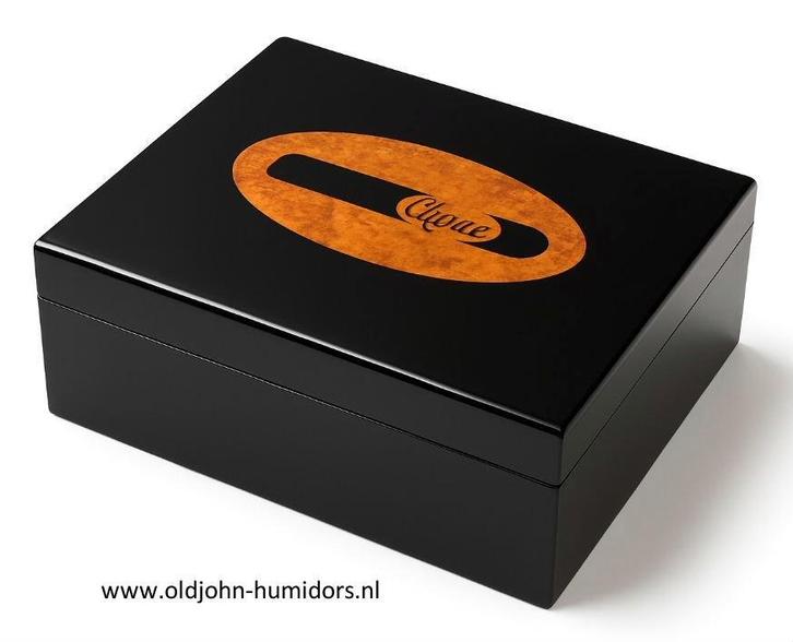 HUMIDOR MAT ZWART MET SIGAAR LOGO VOOR 50 SIGAREN       h33, Collections, Articles de fumeurs, Briquets & Boîtes d'allumettes
