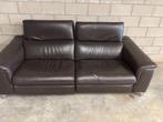 Bruine lederen 2-zit zetel met 2 relaxfuncties, Maison & Meubles, Canapés | Salons, Moins de 75 cm, Enlèvement, Utilisé, 150 à 200 cm