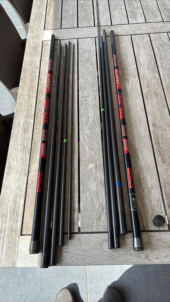 2 vaste stokken van 6m, Watersport en Boten, Hengelsport | Witvissen, Ophalen, Gebruikt