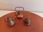 Set van 3 Vintage Koperen Miniaturen Kannetjes, Antiek en Kunst, Ophalen, Koper