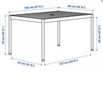 Lichtgrijs-anthraciet tuinset tafel + 4 stoelen, Tuin en Terras, Ophalen, 4 zitplaatsen, Gebruikt, Eettafel