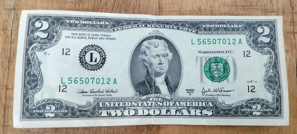 Billet de 2 dollars, Enlèvement ou Envoi