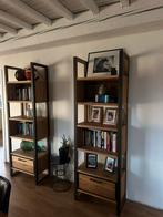 Twee massief eikenhout wandkasten, Ophalen, Met plank(en), Eikenhout, 50 tot 100 cm