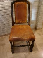 antiek: 4 eiken stoelen met leder, Ophalen