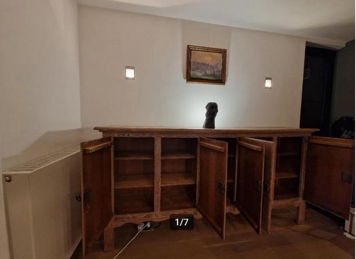 Massief Houten Kast, Huis en Inrichting, Kasten | Dressoirs, Gebruikt, 200 cm of meer, 25 tot 50 cm, Met deur(en), Met plank(en)