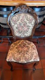 Antieke Klassieke Stoel Massief Hout met Bloemenstof, Ophalen, Hout, Gebruikt, Bruin