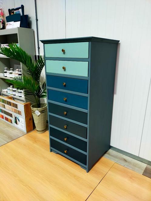 ladekast (blauwtinten), Huis en Inrichting, Kasten | Ladekasten, Zo goed als nieuw, 100 tot 150 cm, 50 tot 100 cm, 50 tot 75 cm