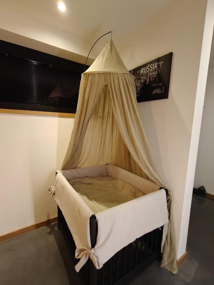 Zwart babypark, Enfants & Bébés, Parcs, Comme neuf, Rectangulaire, Réglable en hauteur, Enlèvement