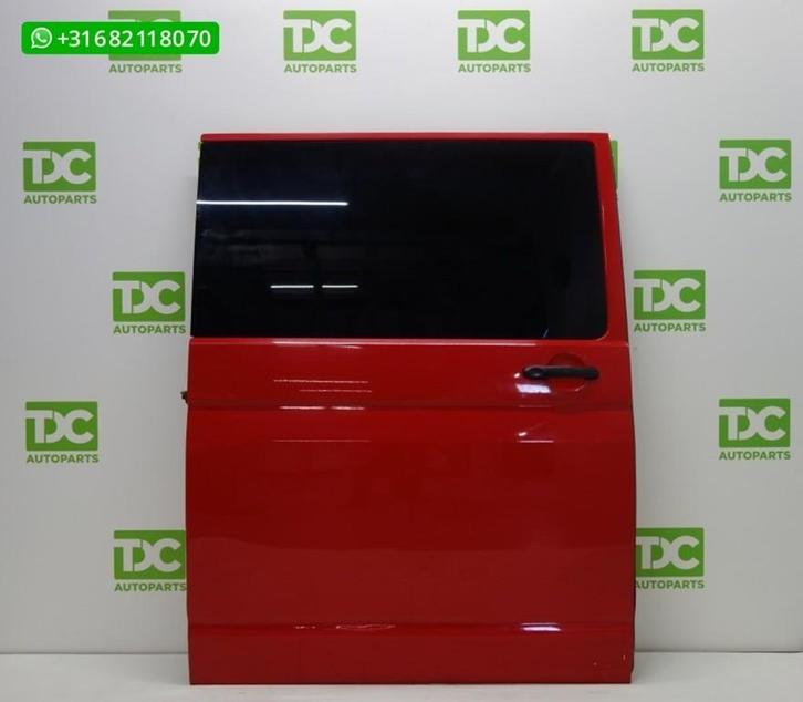 Volkswagen T5 ('03-'09) Schuifdeur rechts rood met ruit, Auto-onderdelen, Carrosserie, Deur, Volkswagen, Rechts, Gebruikt, Ophalen of Verzenden