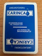 Speelkaart likeurstokerij Carinca Sint-Eloois-Vijve, Verzamelen, Ophalen of Verzenden, Zo goed als nieuw