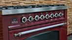 🔥 Poêle Boretti de luxe 90 cm rouge bordeaux + FOUR À GAZ e, Comme neuf, 5 zones de cuisson ou plus, Classe énergétique A ou plus économe