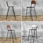 New vintage – Iso wood – barkrukken | 43 op voorraad, Huis en Inrichting, Barkrukken, 5 krukken of meer, Met voetsteun, 60 tot 90 cm