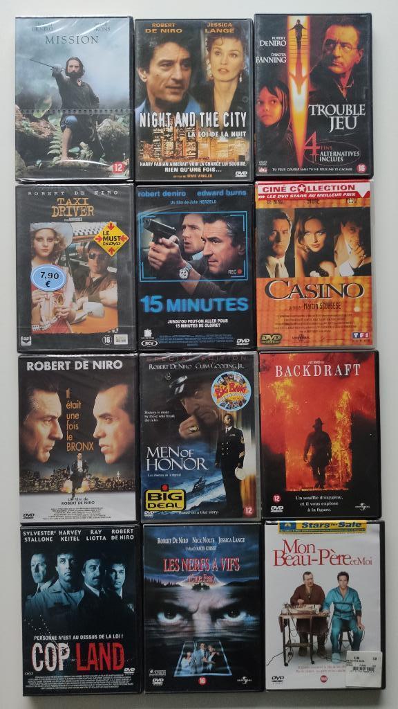 Lot de 25 DVDs Robert De Niro, Cd's en Dvd's, Dvd's | Thrillers en Misdaad, Gebruikt, Ophalen of Verzenden
