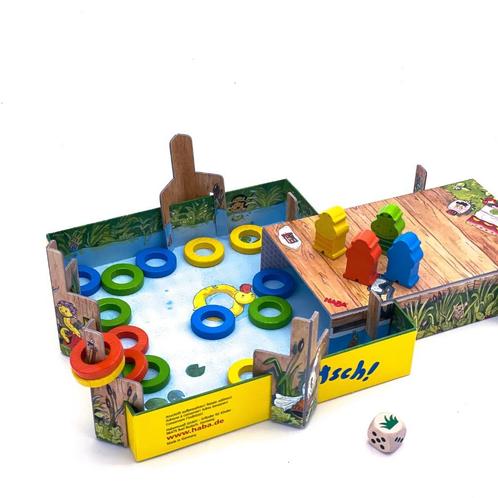 HABA gezelschapsspel PLATSCH, Hobby en Vrije tijd, Gezelschapsspellen | Bordspellen, Nieuw, Drie of vier spelers, Ophalen of Verzenden