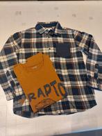 Set longsleeve geruit hemd maat 140, Ophalen of Verzenden, Zo goed als nieuw, Jongen, Overhemd of Blouse