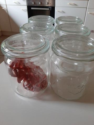Lot de 6 pots de conservation vintage de 1 litre, Enlèvement ou Envoi, Comme neuf