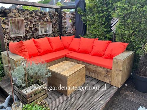 Steigerhout hoekbank tuinzetel loungeset loungebank sale!, Jardin & Terrasse, Ensembles de jardin, Comme neuf, Sets de jardin