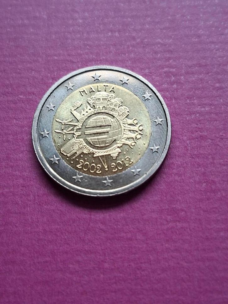 2012 Malta 2 euro 10 jaar Euro cash, Postzegels en Munten, Munten | Europa | Euromunten, Losse munt, 2 euro, Malta, Verzenden