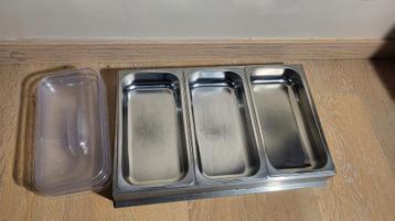 Elektrisch waterbad met 3 roestvrijstalen tanks — 300W beschikbaar voor biedingen