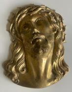 Koperen wandplaat met afbeelding vanhet gezicht van Christus, Antiek en Kunst, Ophalen of Verzenden, Koper