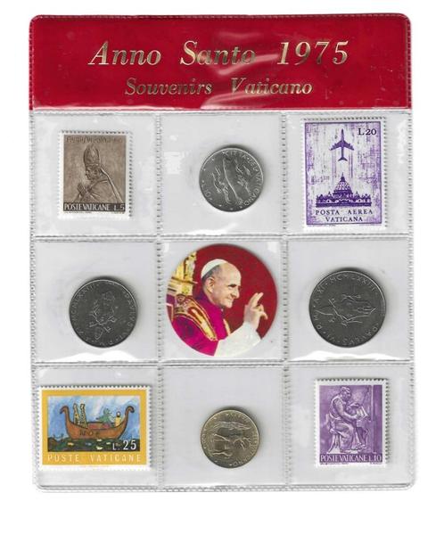 Vaticaan, setje postzegels en munten., Timbres & Monnaies, Monnaies | Europe | Monnaies non-euro, Série, Autres pays, Enlèvement ou Envoi