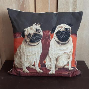 Mooie gobelin jacquard sierkussen met honden, Prima staat beschikbaar voor biedingen