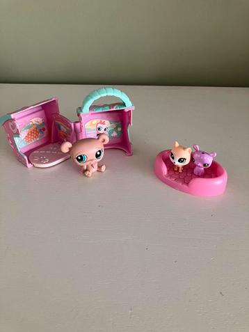 Littlest pet shop 1 + 2 kleine dieren in mandjes, Verzamelen, Ophalen of Verzenden