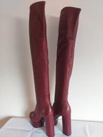 314C* CASADEI prachtige bordeauxrode leren laarzen tot over, Kleding | Dames, Schoenen, Hoge laarzen, Overige kleuren, Ophalen of Verzenden