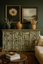 Klein India Ibiza dressoir, Met deur(en), 100 tot 150 cm, Ophalen of Verzenden, Zo goed als nieuw