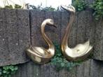 vogels - zwanen in brons of messing- elegant koppel, Envoi, Cuivre