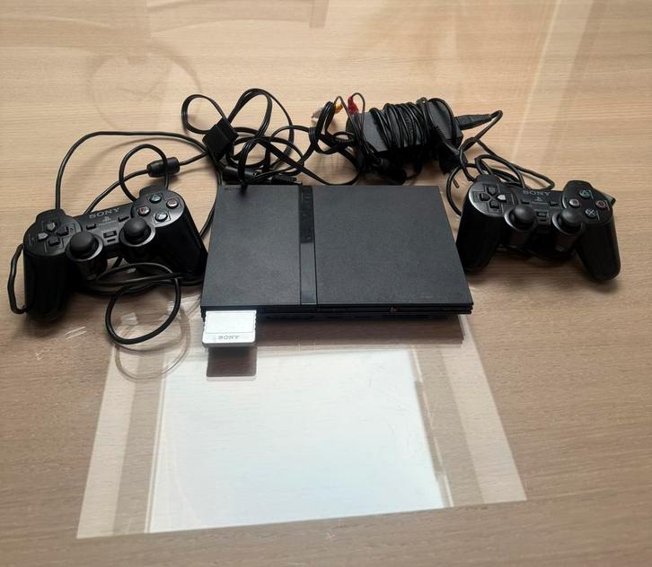 Playstation 2 Slim - PS2 - 2 controllers - Memory card, Games en Spelcomputers, Spelcomputers | Sony PlayStation 2, Gebruikt, Slim